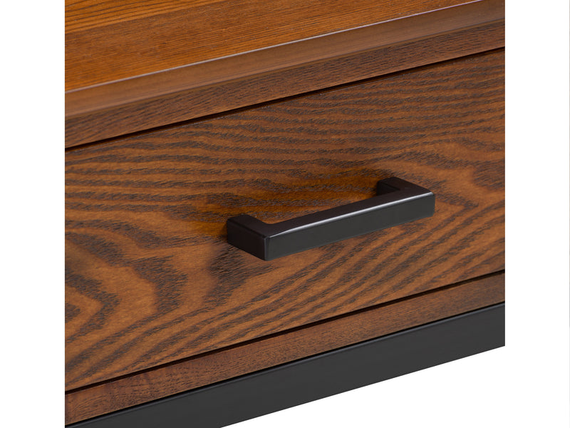 cherry brown TV Bench for TVs up to 95" Houston Collection detail image by CorLiving