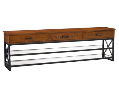cherry brown TV Bench for TVs up to 95" Houston Collection product image by CorLiving#color_cherry-brown