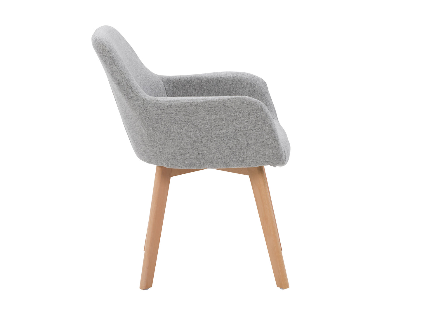 Grey dining chairs set of 2, featuring sleek metal legs, cushioned seats, and high backs with a textured fabric finish. Ideal for modern dining rooms, providing comfort and style with a contemporary design.