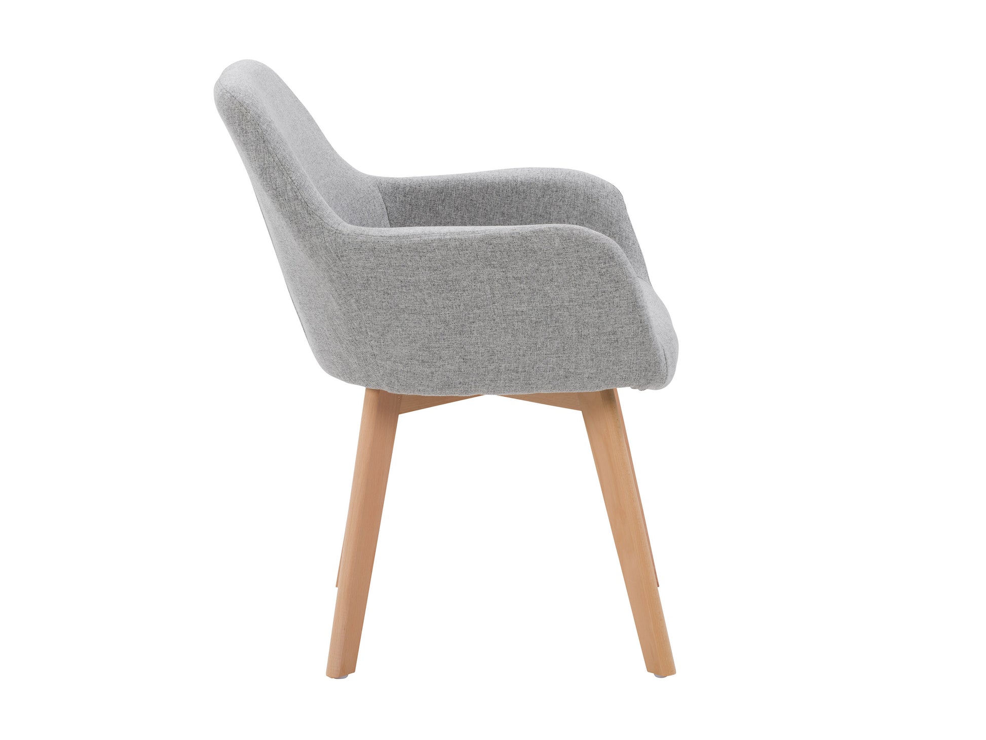 Grey dining chairs set of 2, featuring sleek metal legs, cushioned seats, and high backs with a textured fabric finish. Ideal for modern dining rooms, providing comfort and style with a contemporary design.
