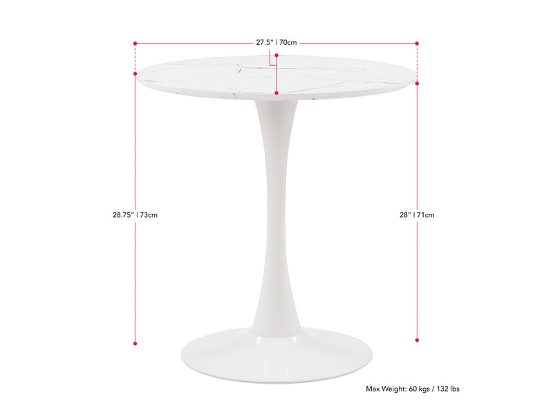 teal 4 Piece Bistro Dining Set Ivo Collection measurements diagram by CorLiving