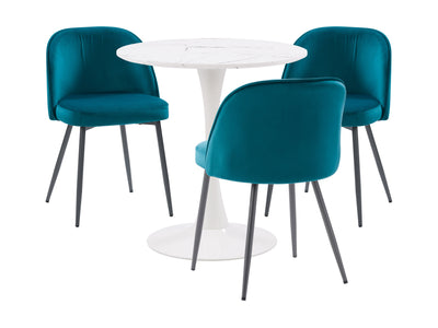 teal 4 Piece Bistro Dining Set Ivo Collection product image by CorLiving#color_ivo-teal