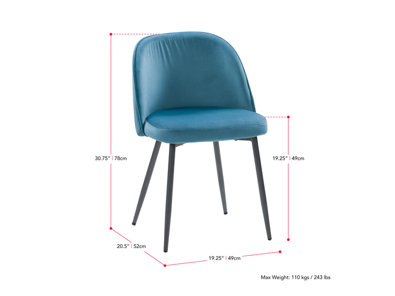 blue 4 Piece Bistro Dining Set Ivo Collection measurements diagram by CorLiving