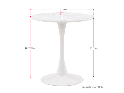 blue 4 Piece Bistro Dining Set Ivo Collection measurements diagram by CorLiving#color_ivo-blue