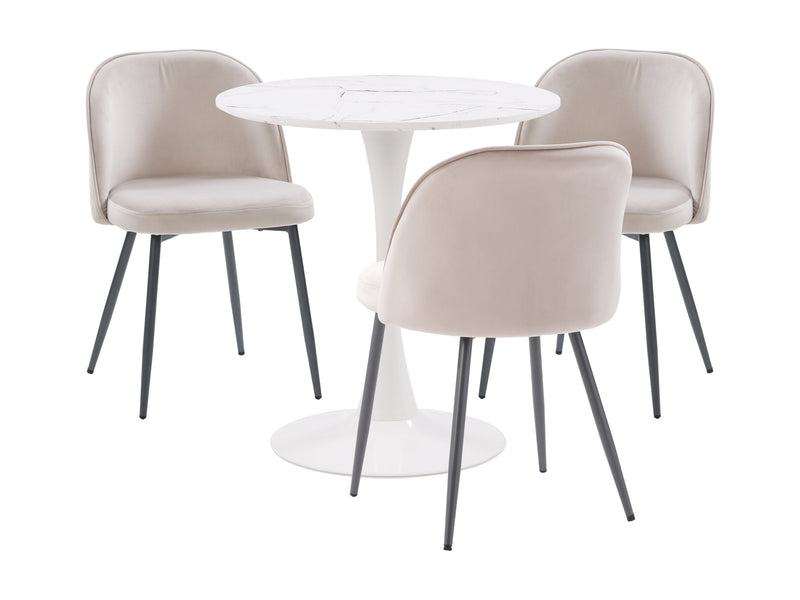 greige 4 Piece Bistro Dining Set Ivo Collection product image by CorLiving