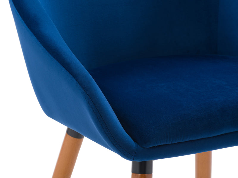 navy blue Velvet Dining Chairs, Set of 2 Alice Collection detail image by CorLiving