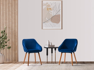 navy blue Velvet Dining Chairs, Set of 2 Alice Collection lifestyle scene by CorLiving#color_navy-blue