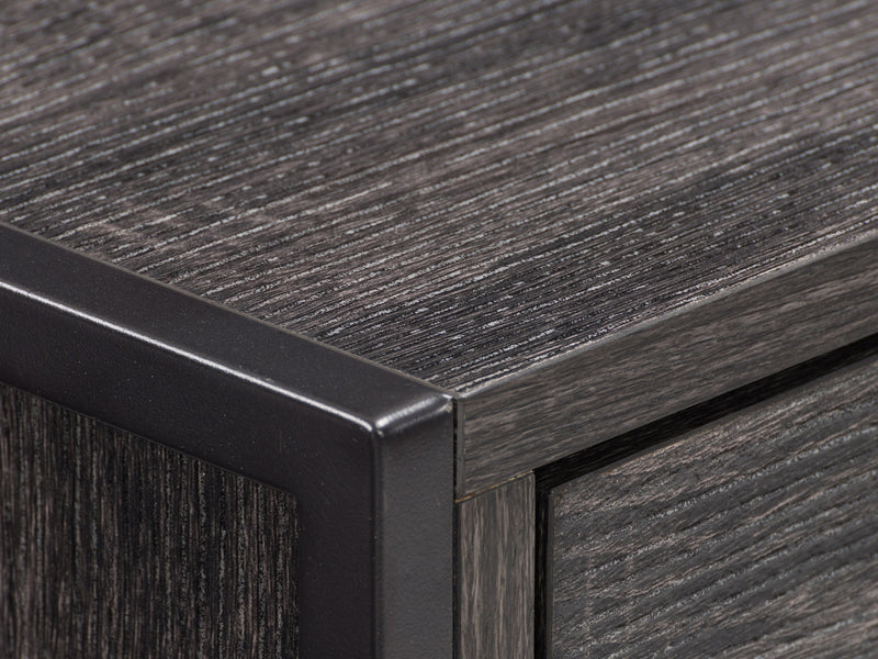 distressed carbon grey black duotone Farmhouse Console Table Joliet Collection detail image by CorLiving