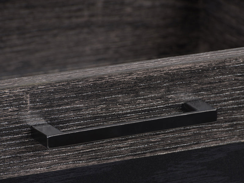 distressed carbon grey black duotone Farmhouse Console Table Joliet Collection detail image by CorLiving