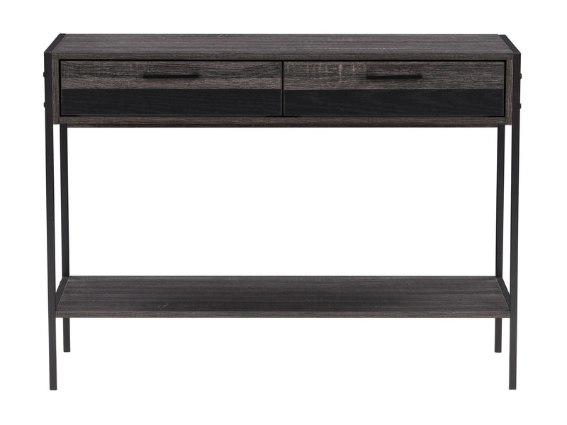 distressed carbon grey black duotone Farmhouse Console Table Joliet Collection product image by CorLiving