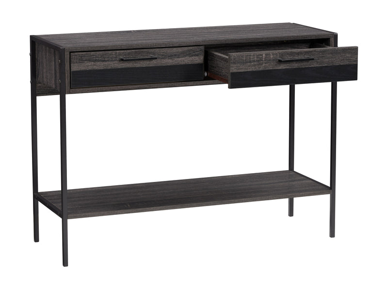 distressed carbon grey black duotone Farmhouse Console Table Joliet Collection product image by CorLiving