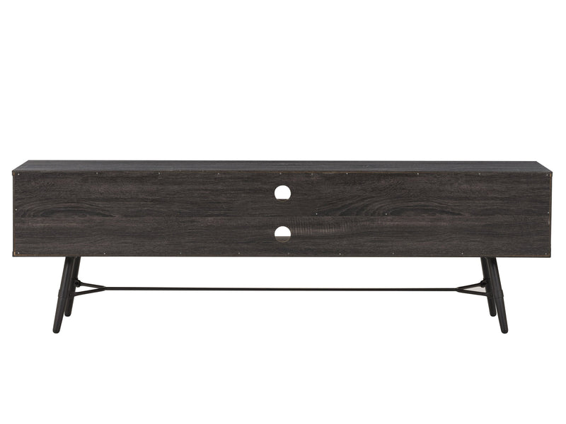 distressed carbon grey black duotone Mid Century Modern TV Stand for TVs up to 85" Aurora Collection product image by CorLiving