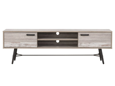 distressed light grey white duotone Mid Century Modern TV Stand for TVs up to 85" Aurora Collection product image by CorLiving#color_distressed-light-grey-white-duotone