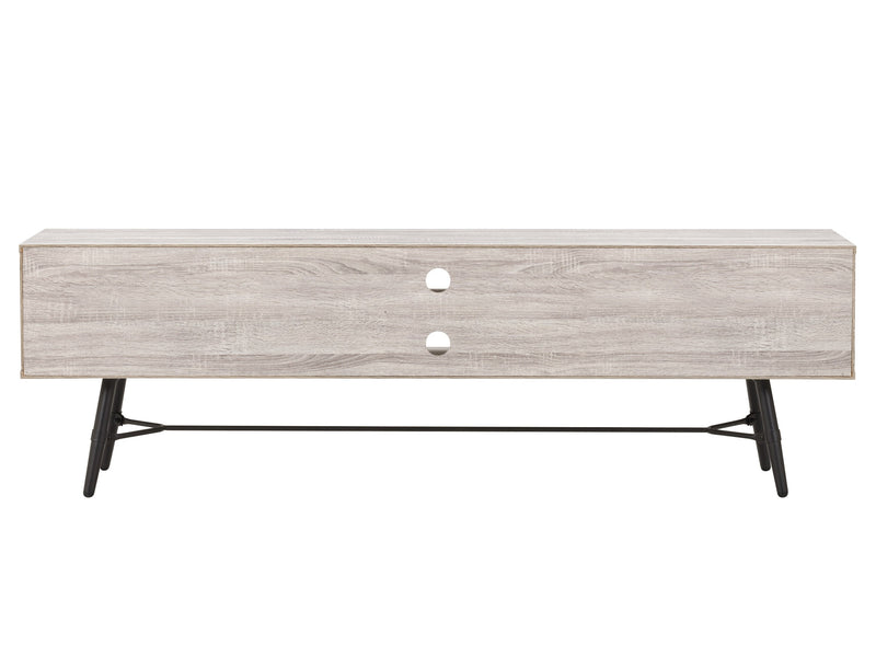 distressed light grey white duotone Mid Century Modern TV Stand for TVs up to 85" Aurora Collection product image by CorLiving