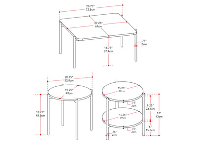 3 Piece Coffee Table Set