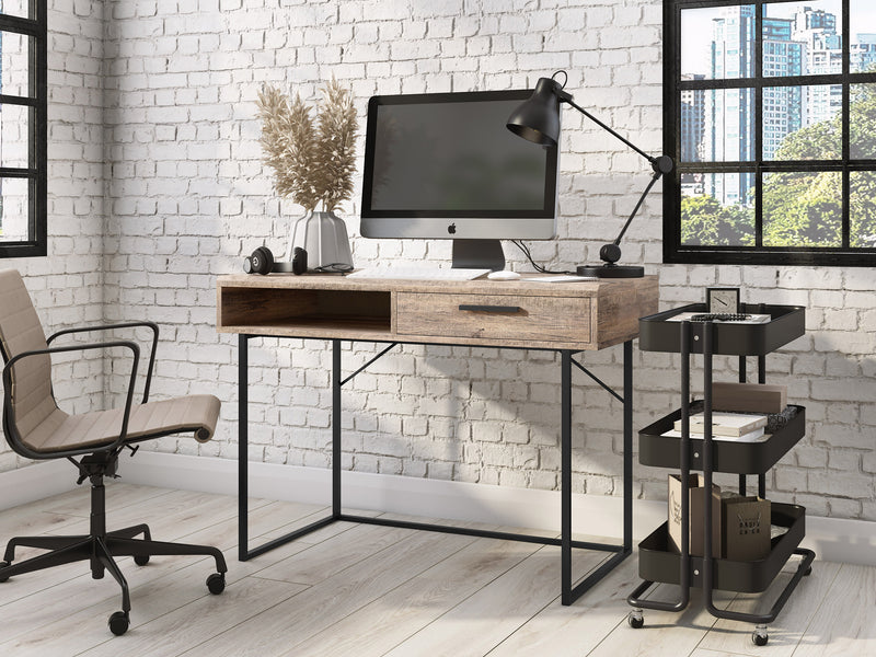 brown Wood Computer Desk Fort Worth Collection lifestyle scene by CorLiving