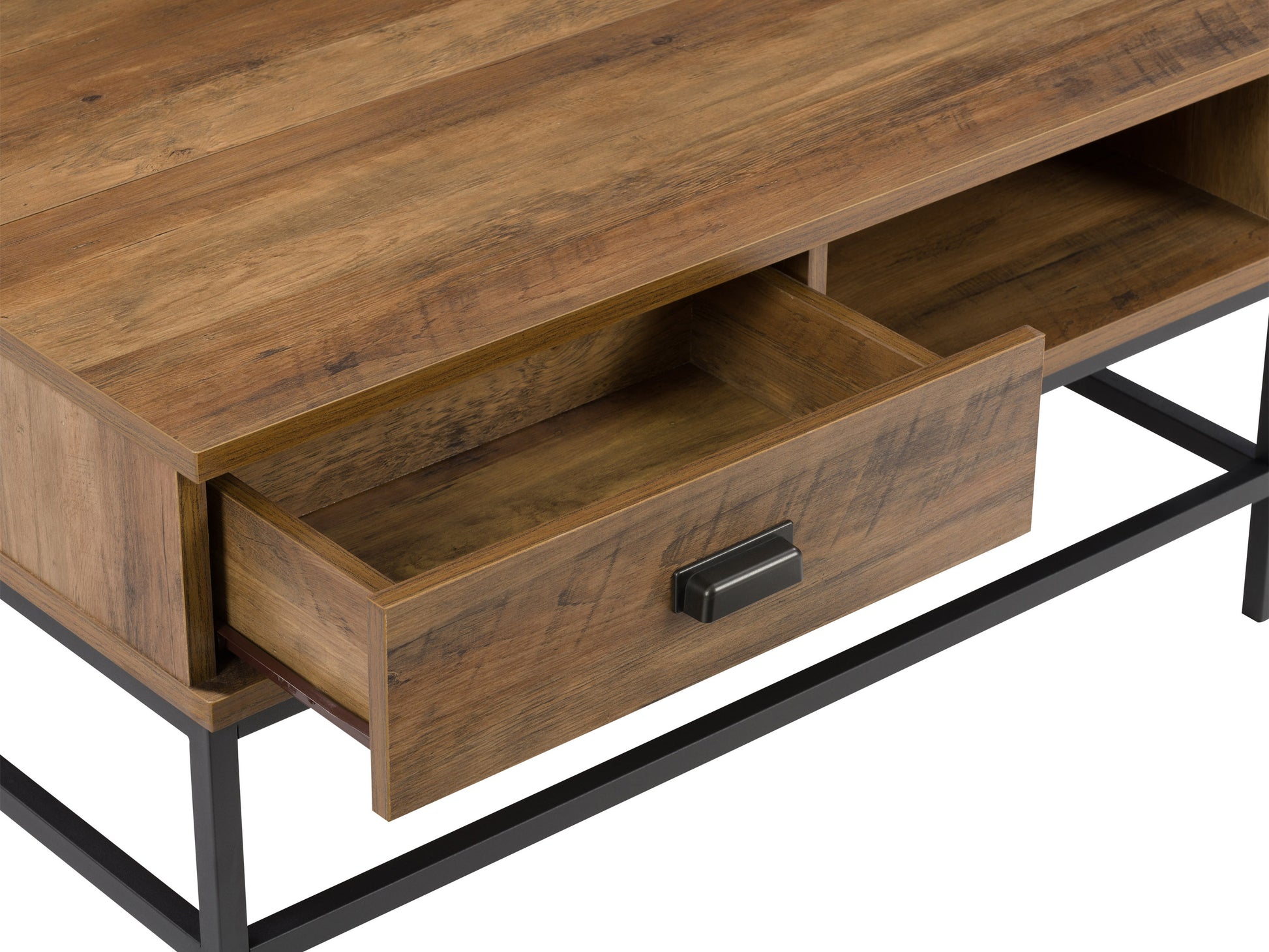 Rustic farmhouse lift top coffee table with a distressed white base, natural wood top, and storage shelf underneath. The table features a lift-top mechanism for versatile use, ideal for living rooms and cozy interiors.