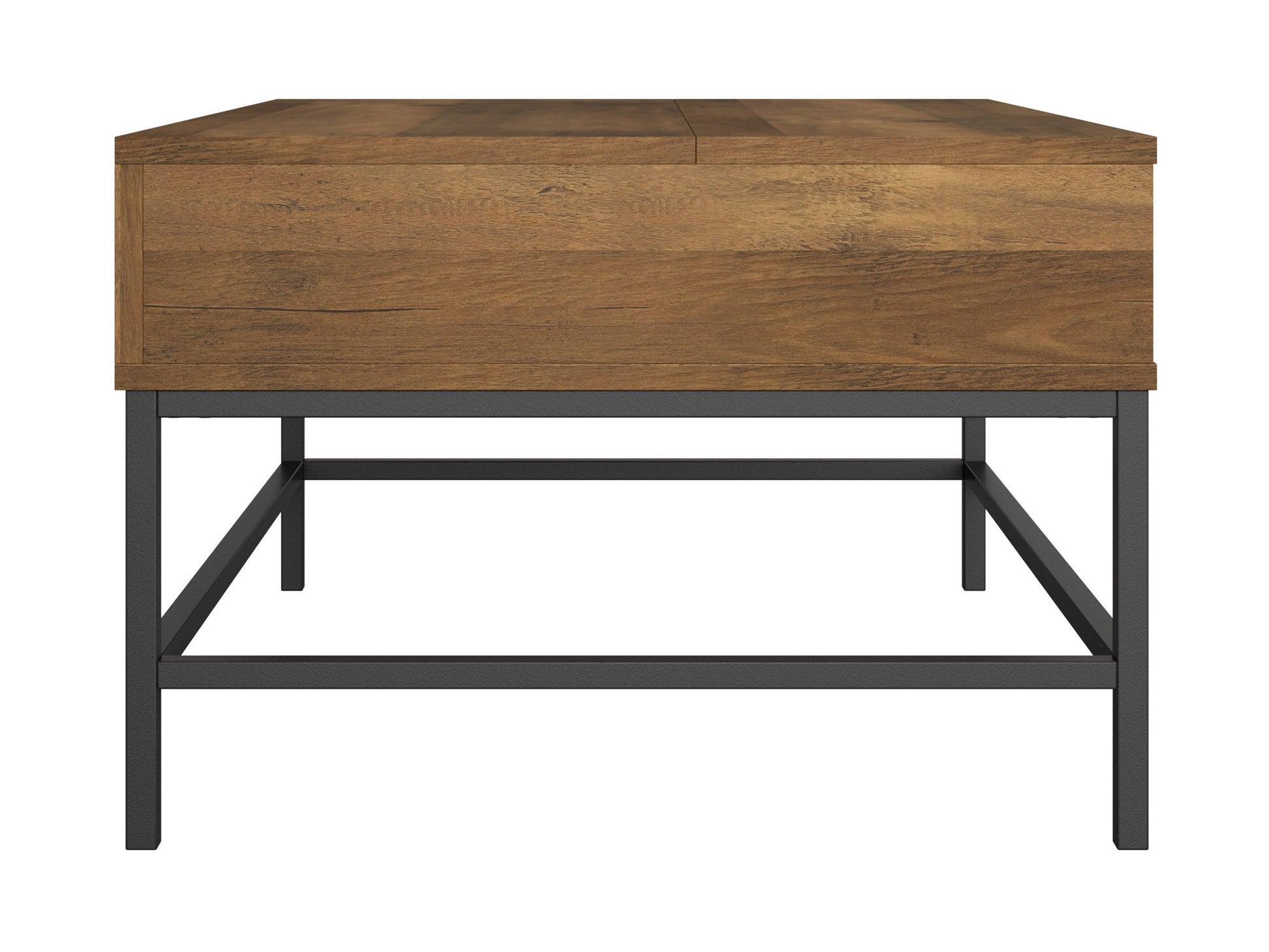 Rustic farmhouse lift top coffee table with a distressed white finish, natural wood top, and storage drawers. Ideal for living rooms, this versatile piece combines vintage charm with modern functionality.