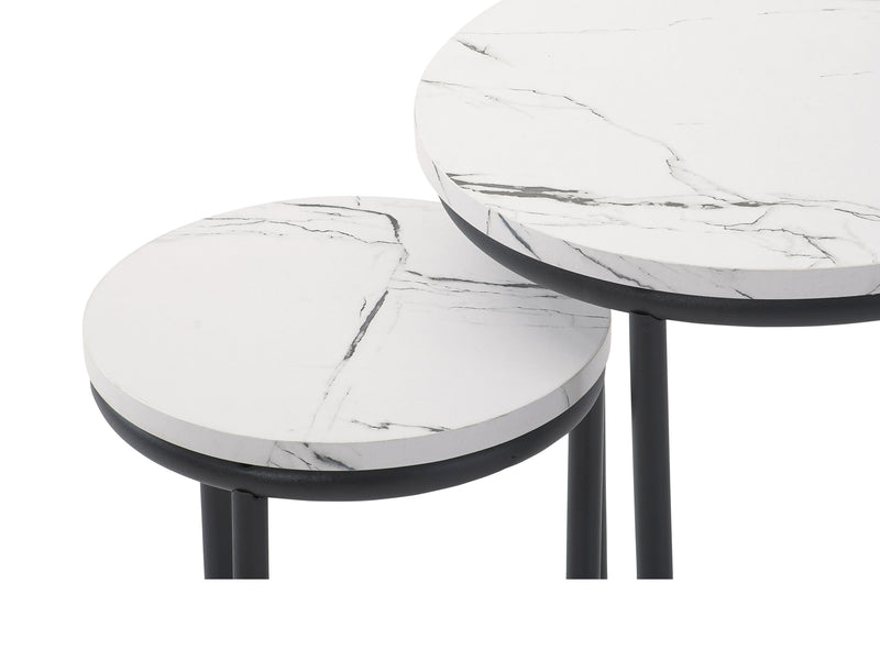 white marble Nesting Side Table Fort Worth Collection detail image by CorLivingwhite marble Nesting Side Table Fort Worth Collection product image by CorLiving