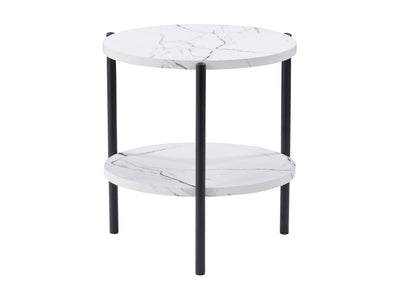 white marble White Round Side Table Arlo Collection product image by CorLiving#color_arlo-white-marble