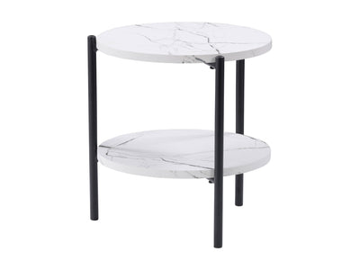 white marble White Round Side Table Arlo Collection product image by CorLiving#color_arlo-white-marble