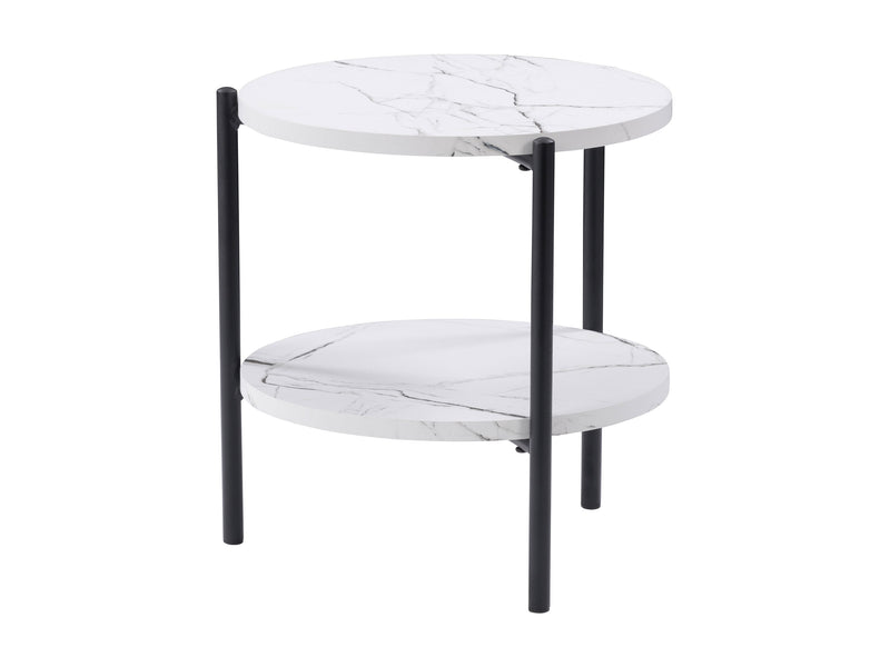 white marble White Round Side Table Arlo Collection product image by CorLiving
