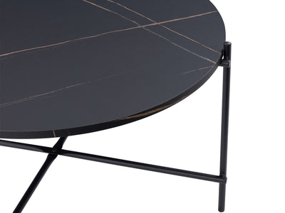 Black Round Coffee Table Adria Collection detail image by CorLiving#color_black