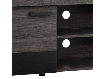 distressed carbon grey black duotone Modern TV Stand with Doors for TVs up to 85" Joliet Collection detail image by CorLiving#color_distressed-carbon-grey-black-duotone