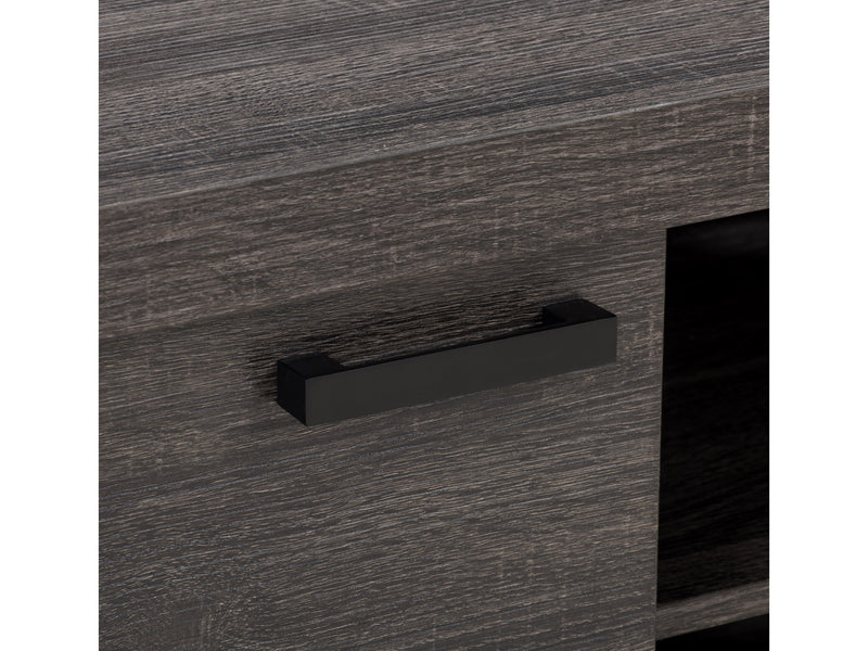 distressed carbon grey black duotone Modern TV Stand with Doors for TVs up to 95" Joliet Collection detail image by CorLiving