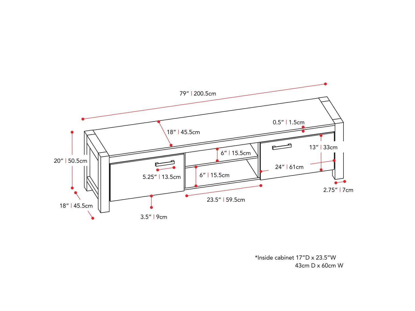 Modern TV stand with doors, fits TVs up to 95 inches, featuring a sleek black finish, minimalist design, and ample storage space with two closed cabinets and open shelving for media accessories.