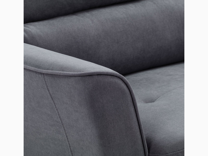dark grey 2 Seater Loveseat and Chair Set, 2 piece Caroline Collection detail image by CorLiving