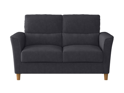 Modern 3-piece living room sofa set with beige upholstery, wooden legs, and tufted cushions. Includes a sofa, loveseat, and armchair, perfect for contemporary home decor.