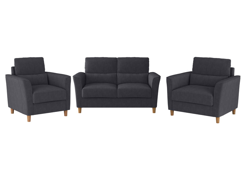 dark grey 3 Piece Living Room Set Caroline Collection product image by CorLiving
