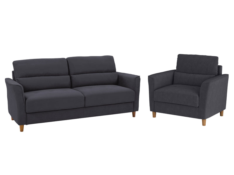 dark grey 3 Seat Sofa and Chair Set, 2 piece Caroline Collection product image by CorLiving