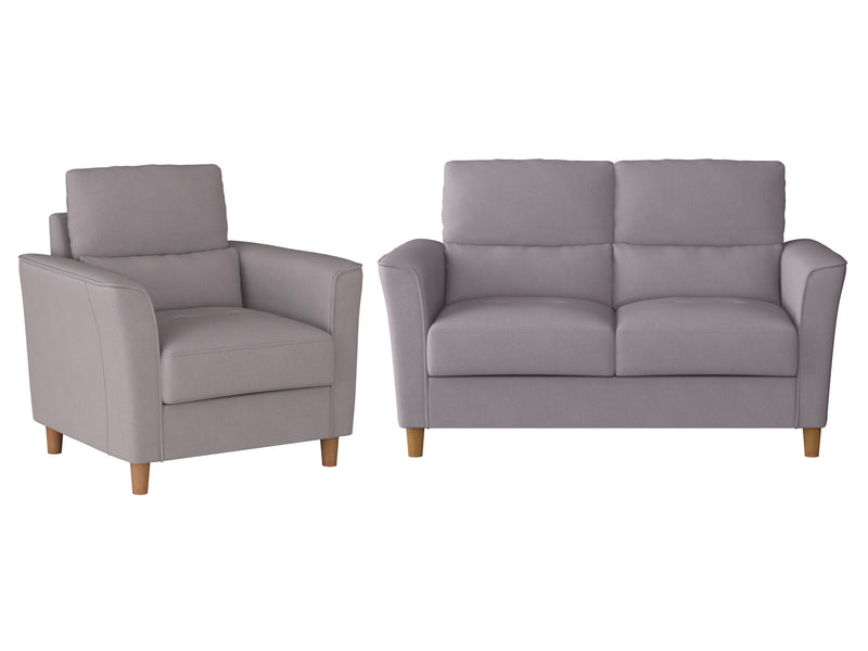 light grey 2 Seater Loveseat and Chair Set, 2 piece Caroline Collection product image by CorLiving