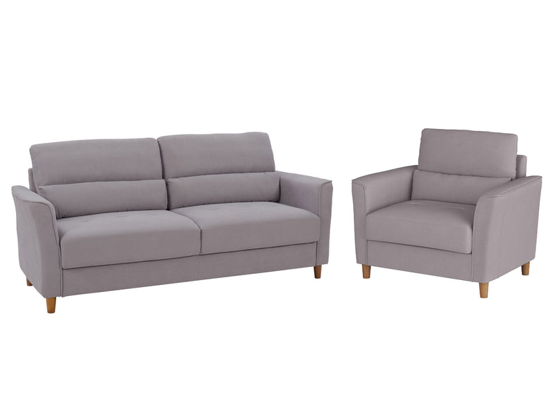 light grey 3 Seat Sofa and Chair Set, 2 piece Caroline Collection product image by CorLiving
