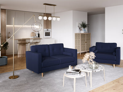 navy blue 2 Seater Loveseat Sofa Mulberry Collection lifestyle scene by CorLiving#color_navy-blue