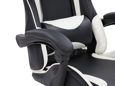 black and white Reclining Gaming Chair Ravagers Collection detail image by CorLiving#color_black-and-white