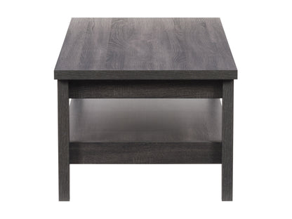 Mid-century modern coffee table with walnut finish, sleek tapered legs, and a smooth rectangular top. Perfect for living rooms, this stylish piece combines functionality with a minimalist design.