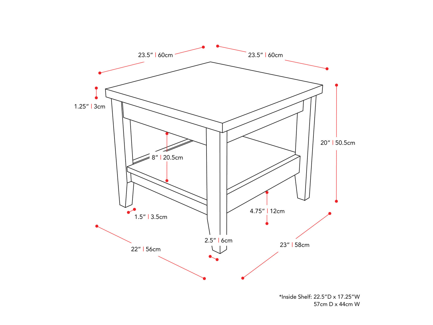 White square side table with wooden legs, featuring a sleek, minimalist design and smooth finish. Ideal for modern living rooms or bedrooms, this table offers both style and functionality.