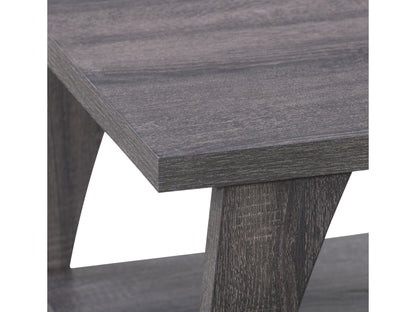 Modern two-tier coffee table with walnut wood finish and black metal frame, featuring a spacious lower shelf and sleek design, ideal for contemporary living rooms and functional storage.