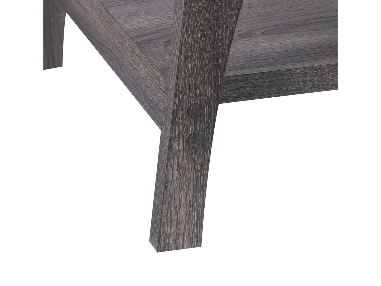 Modern two-tier coffee table with a sleek black metal frame, light wood top, and lower shelf, featuring a minimalist design and sturdy construction. Perfect for contemporary living rooms or office spaces.