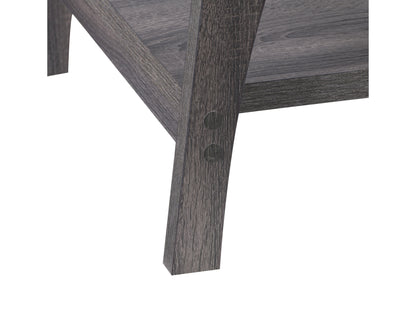 Modern two-tier coffee table with a sleek black metal frame, light wood top, and lower shelf, featuring a minimalist design and sturdy construction. Perfect for contemporary living rooms or office spaces.