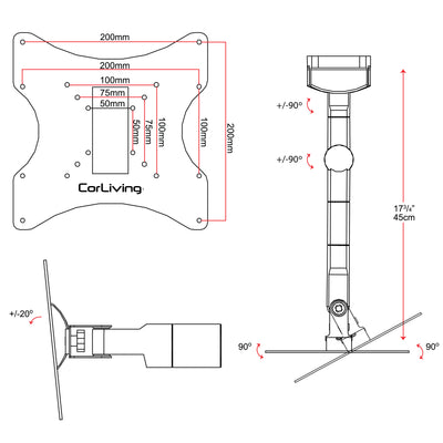 Full Motion TV Wall Mount for 18" - 32" TVs
