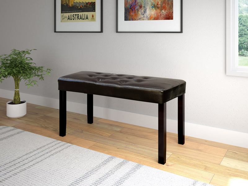 brown Entryway Bench Fresno Collection lifestyle scene by CorLiving