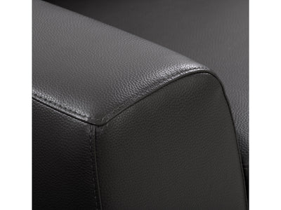black Faux Leather Loveseat London Collection detail image by CorLiving#color_black