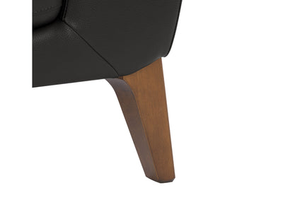 black Faux Leather Loveseat London Collection detail image by CorLiving#color_black