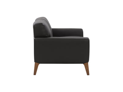 black Faux Leather Loveseat London Collection product image by CorLiving#color_black