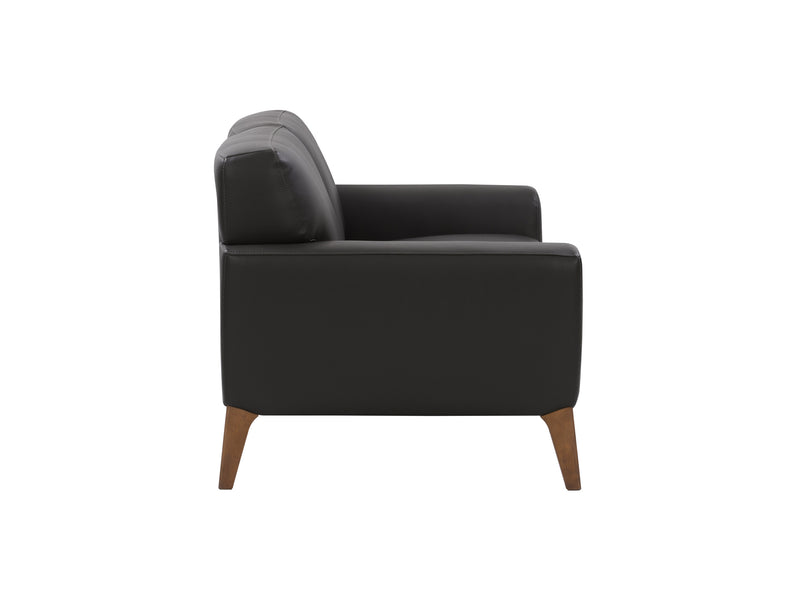 black Faux Leather Loveseat London Collection product image by CorLiving