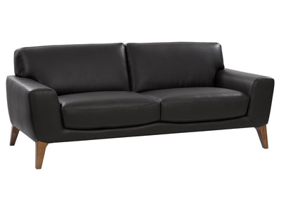 black Faux Leather Sofa London Collection product image by CorLiving#color_black